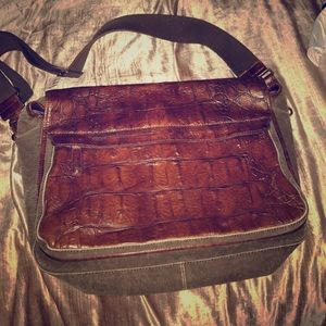 AG croc embossed leather cross body