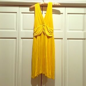 Yellow Knit Empire Waist Dress