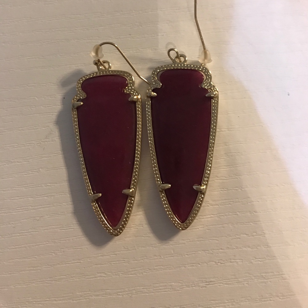 Maroon jade Kendra Scott earrings