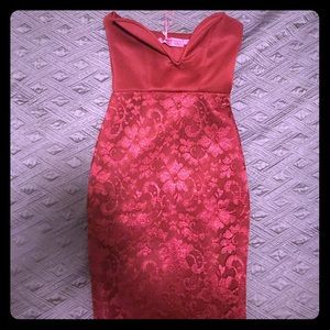 Boohoo strapless dress