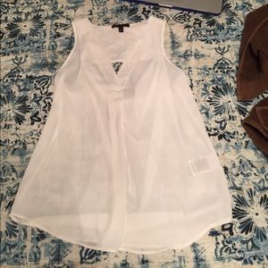 White drapey tank top with a surprise back!