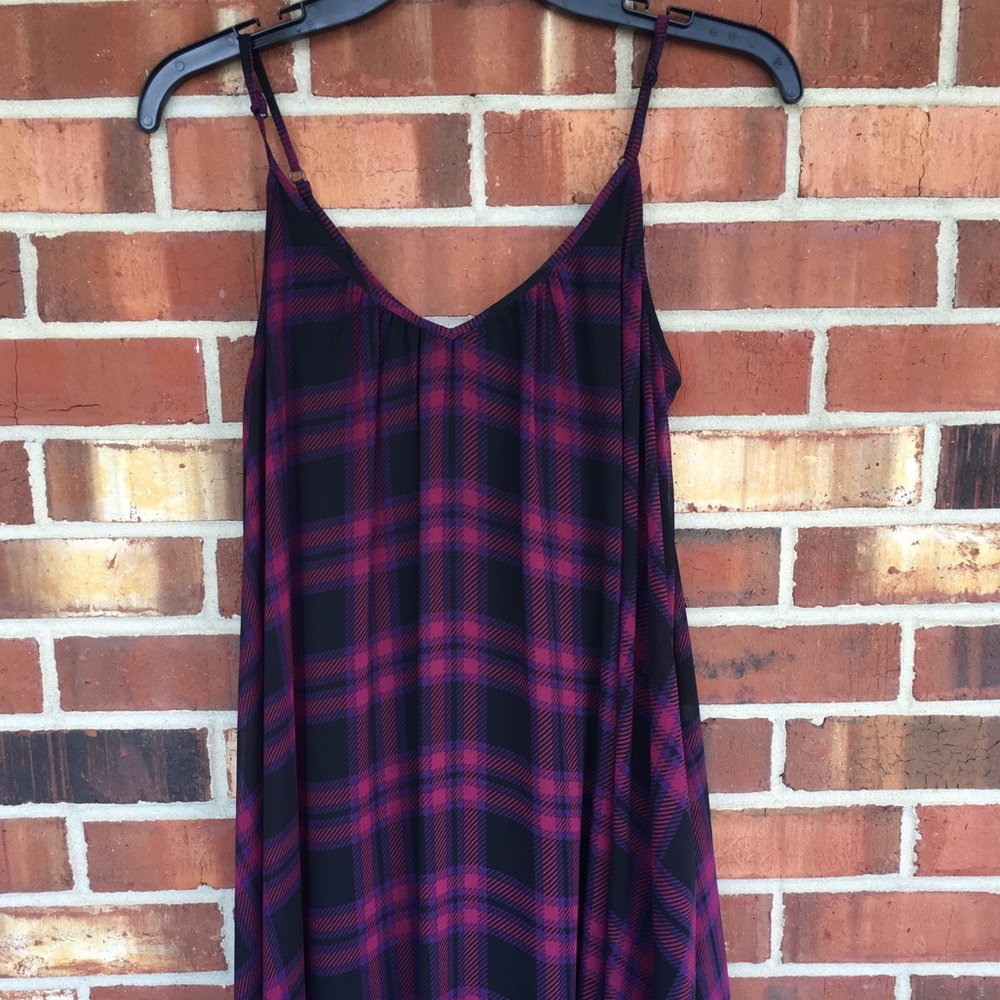Plaid dress with "tank top" straps