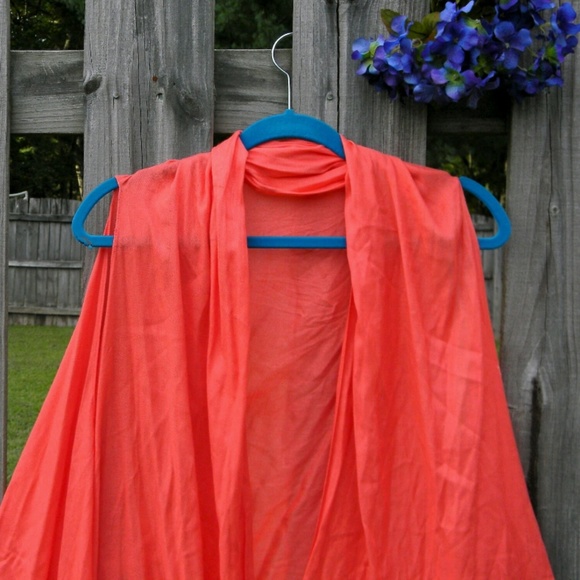 TRENDY PIECES CORAL SCARF/VEST - Picture 1 of 4