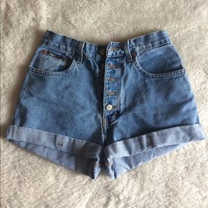 LEI vintage high-waisted jean shorts.