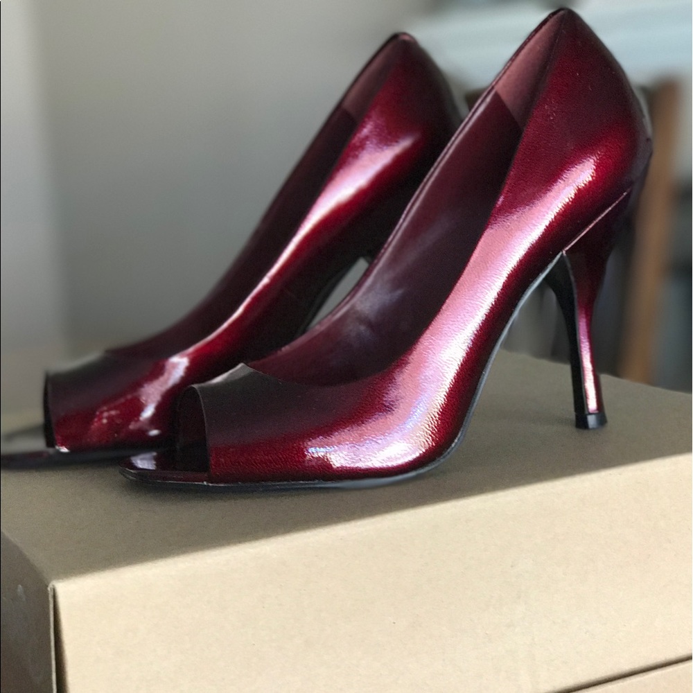 BCBGeneration RUBY RED PEEP TOE SHOES