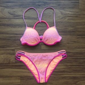 Victoria's Secret Bright Bikini Set w/ Cross Back