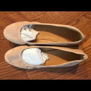 J crew pink/beige suede ballet flats size 9