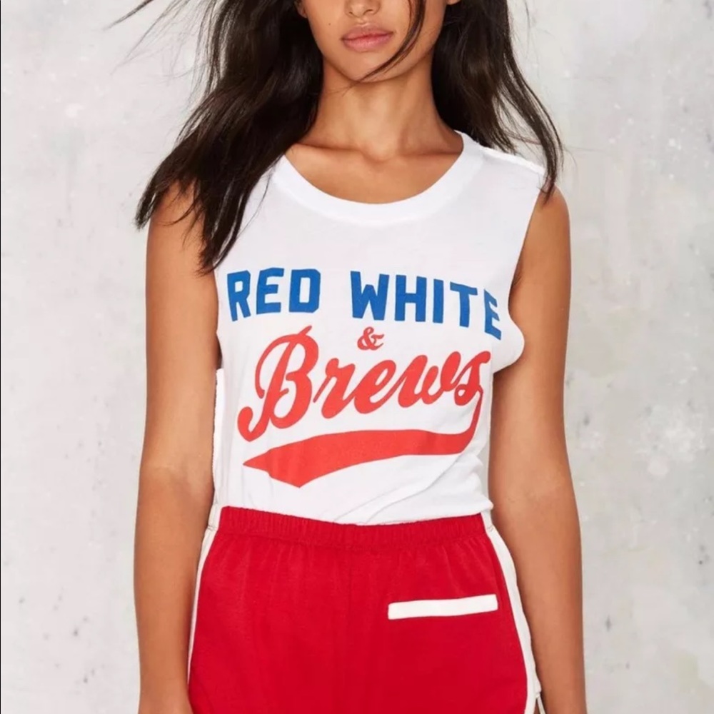 || NWT || Social Decay Red White & Brews Tank - Picture 3 of 5