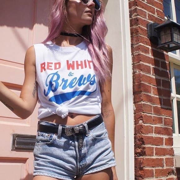 || NWT || Social Decay Red White & Brews Tank - Picture 2 of 5