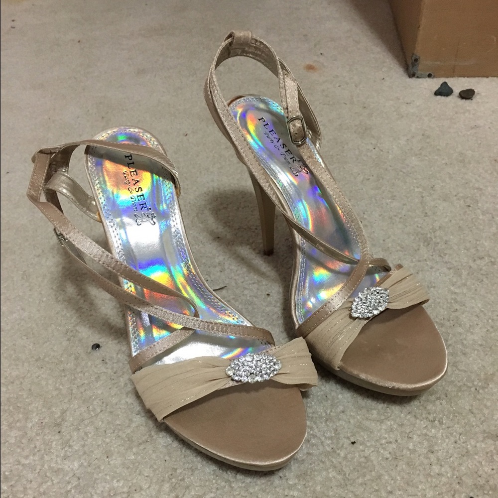 Gold strap heels