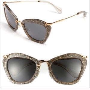 Miu Miu Cat Eye Glitter Sunglasses