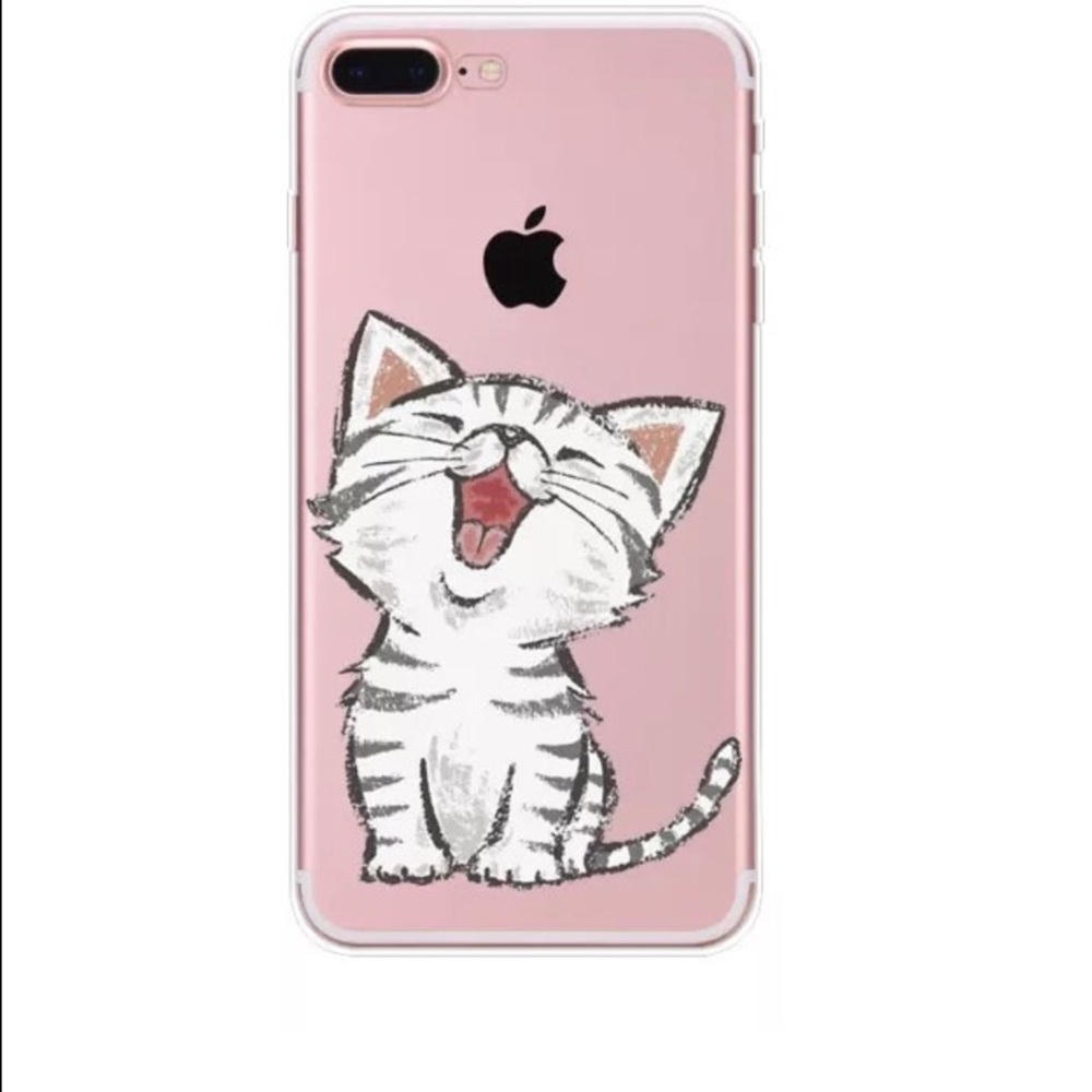 Iphone 7 Transparent Happy Cat Silicone Cover