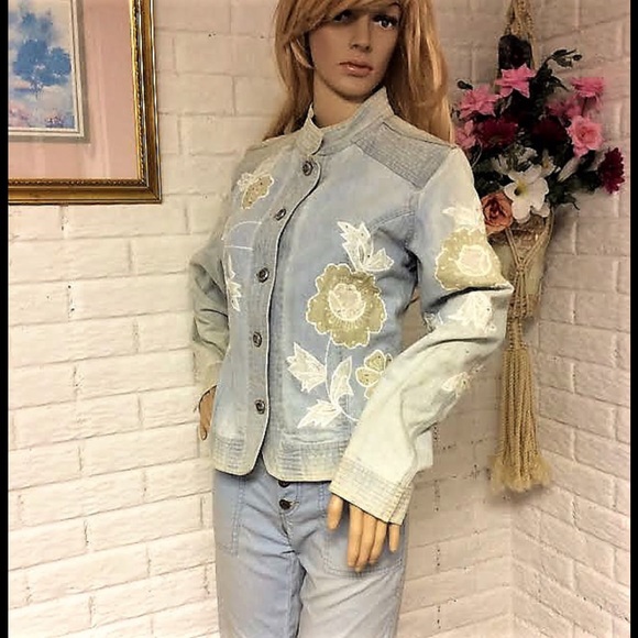 Christopher & Banks Jackets & Blazers - Christopher & Banks Embellished Denim Jacket (M)