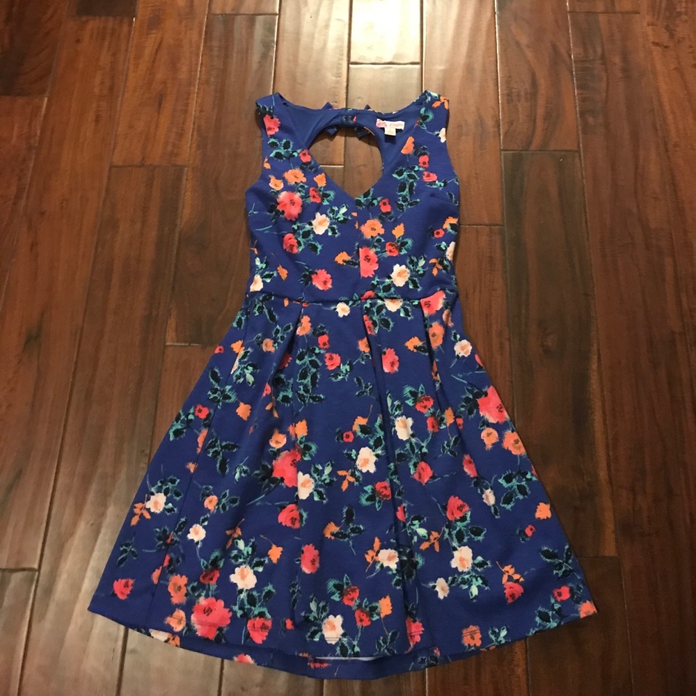 Blue Floral Fit & Flare Dress