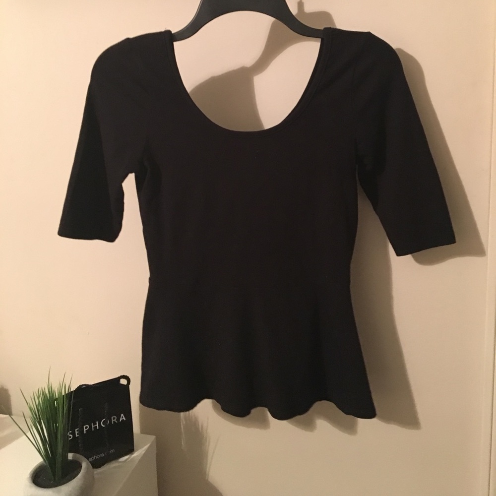 Black Peplum Top