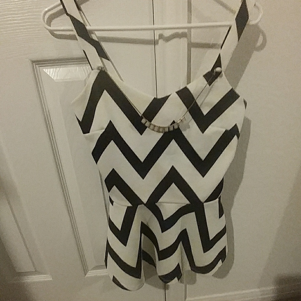 Black and White Chevron blouse