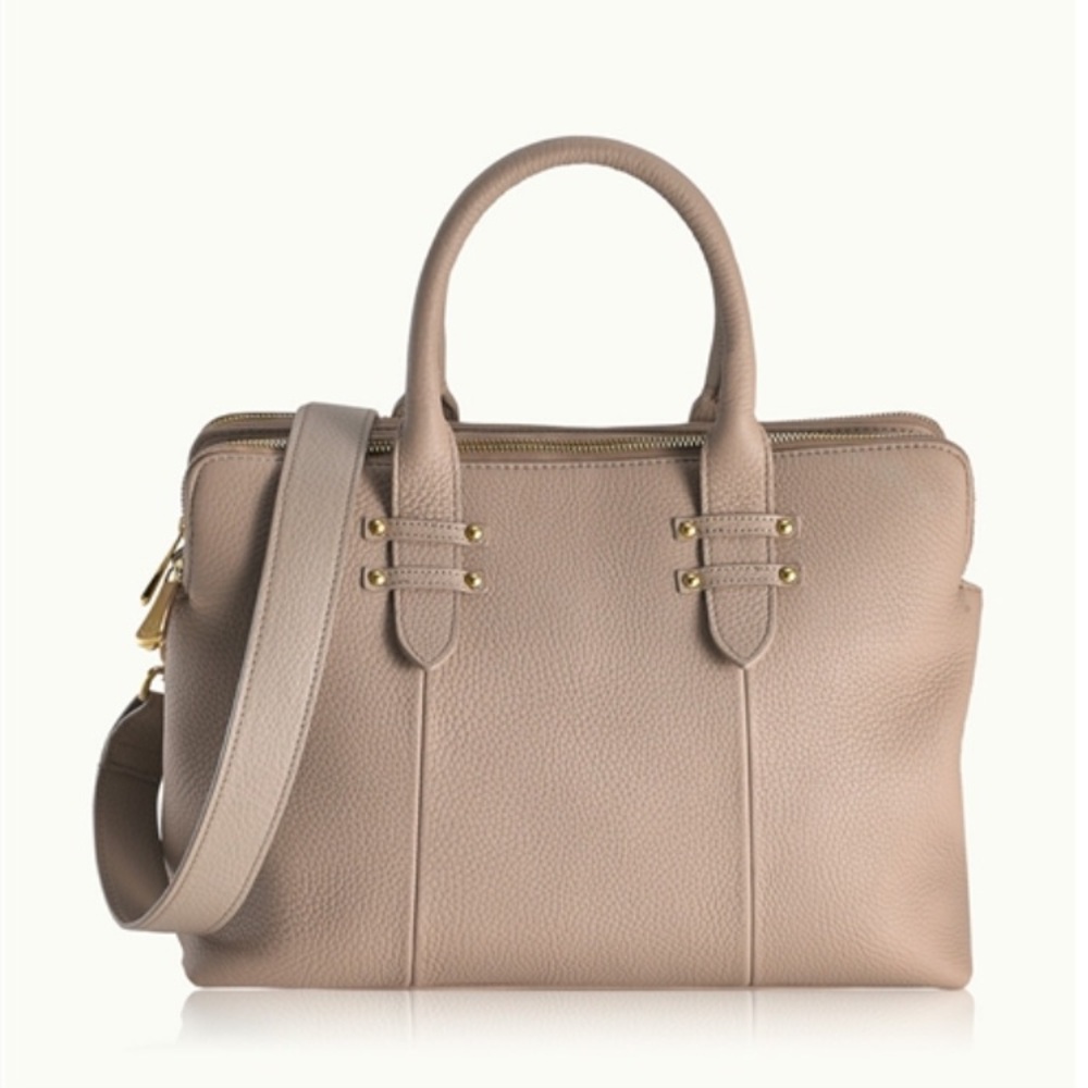 Gigi New York Stone Parker pebble leather satchel