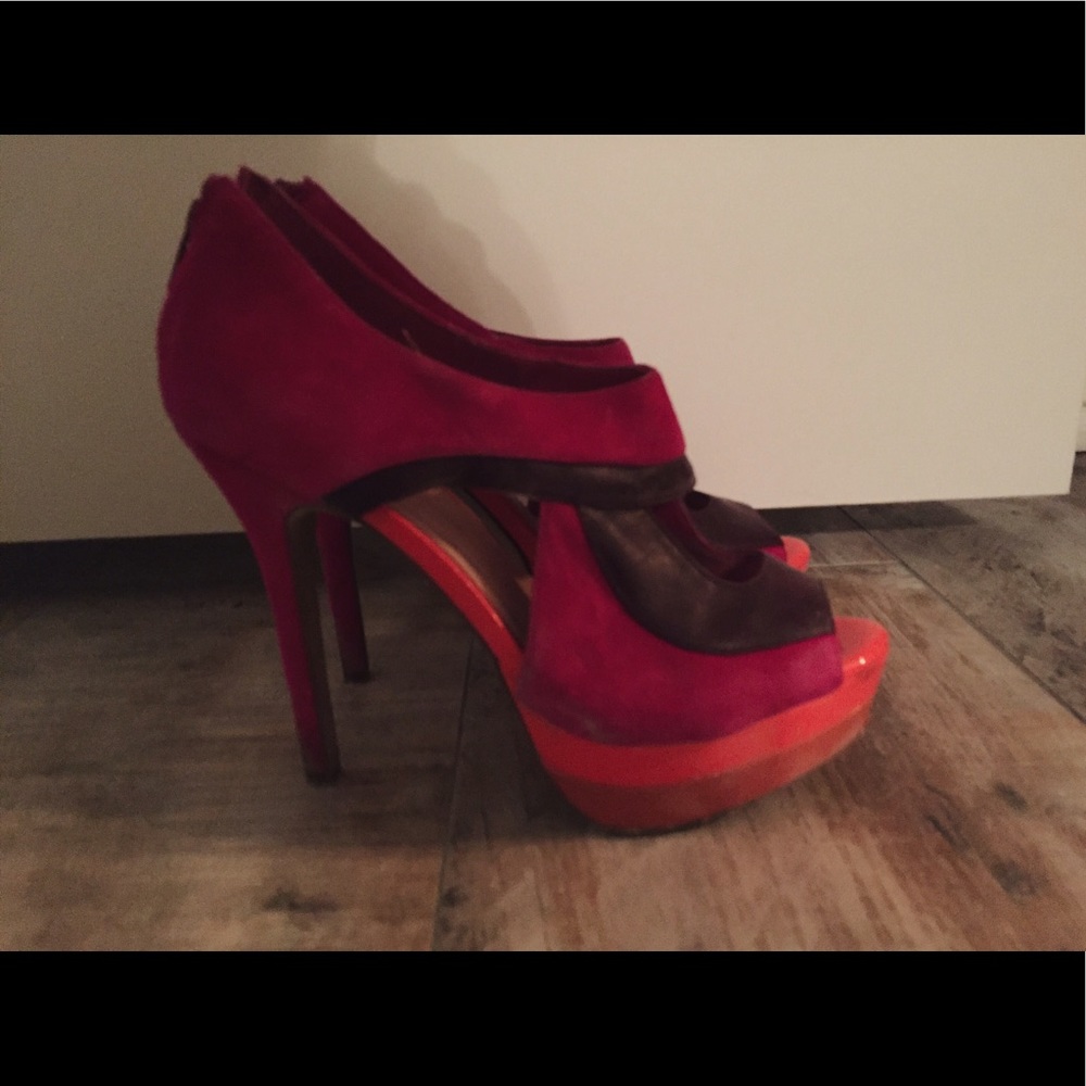 Jessica Simpson color block platform heels