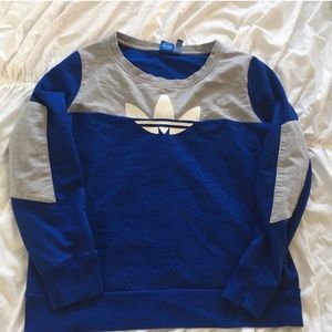 Adidas blue and grey pullover