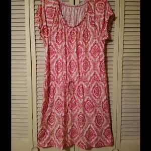 Kim Rogers size X-Large Petite Dress Pink & White