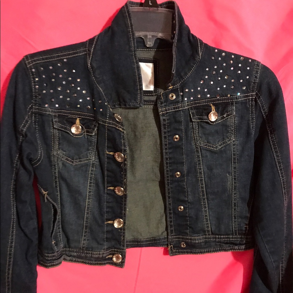 JUSTICE PREMIUMJean jacket with rhinestones