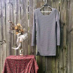 Striped Dress with V Back