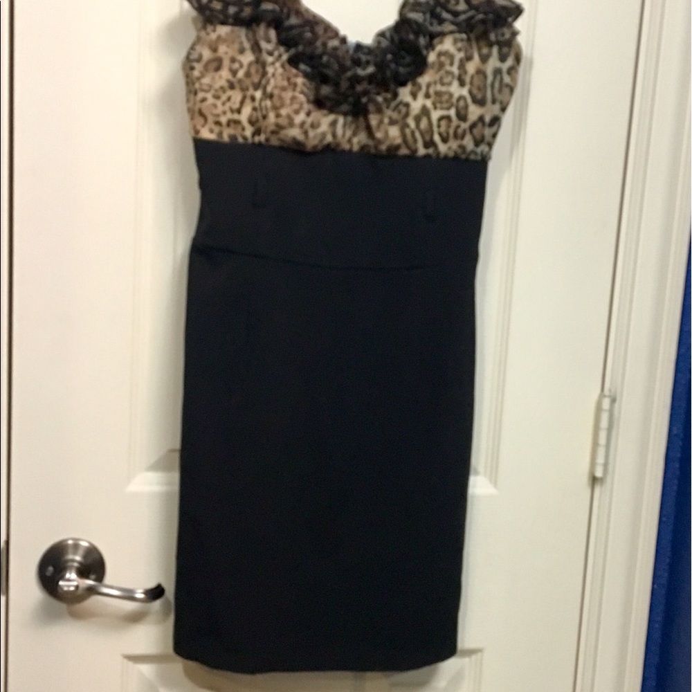 Leopard print ruffle dress size 3