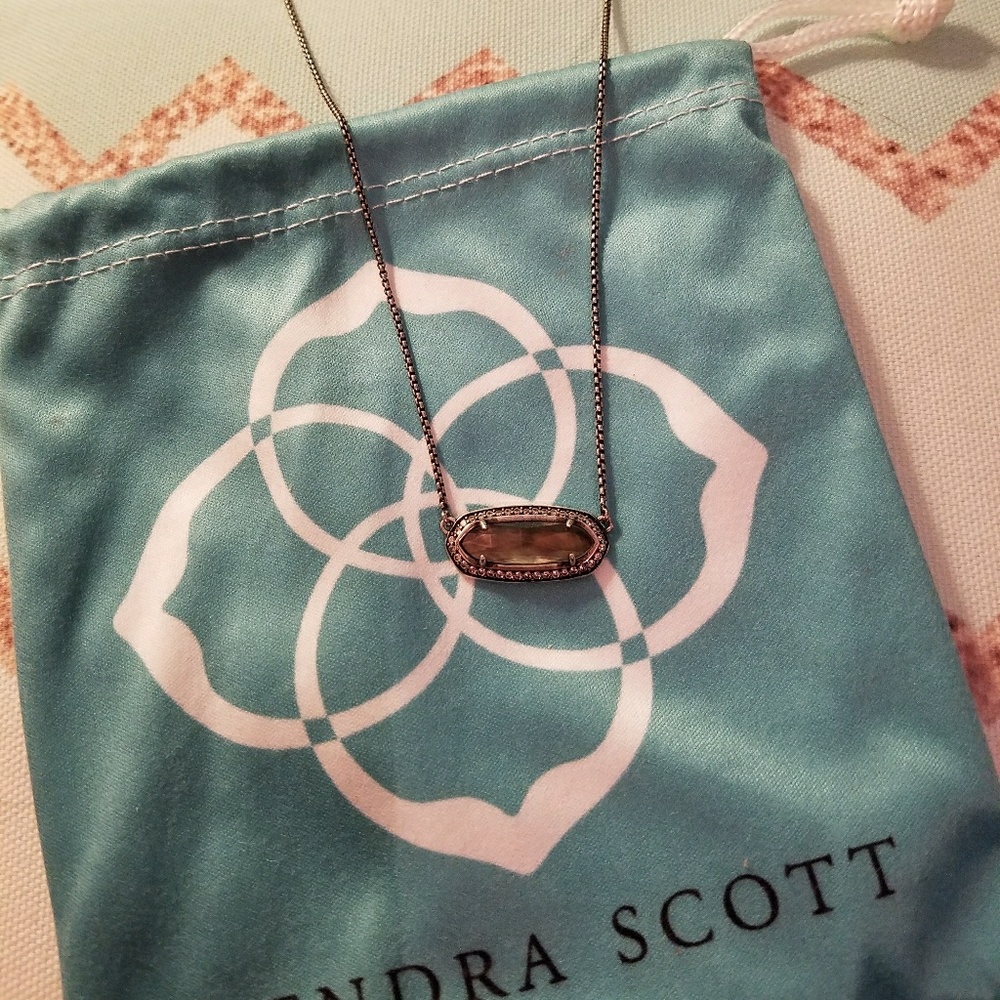 Kendra Scott Black Mother of Pearl Anika necklace
