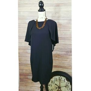 NewWT Calvin Klein black dress with batwing size 4