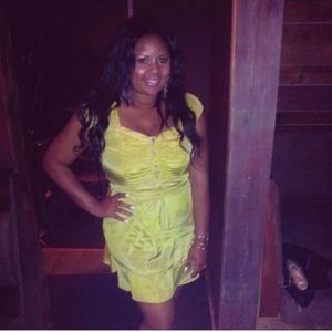 Sexy yellow Jessica Simpson cheetah print dress