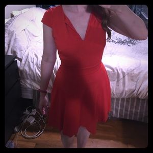 Bebe XS Orange Cocktail Dress With Pockets