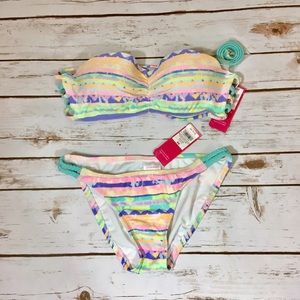 Xhiliration pastel patterned bikini set