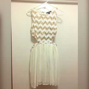 White and gold sparkly dress