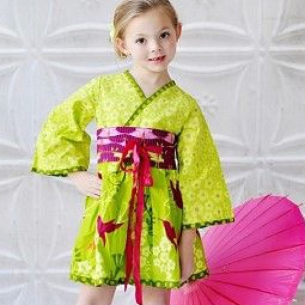 Girls green kimono dress!