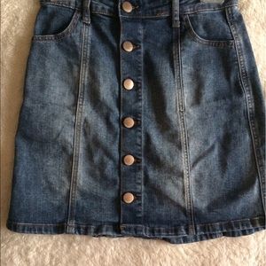 Button up denim skirt