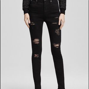 true religion black ripped jeans