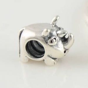Rare Retired Pandora Rhino Silver Charm