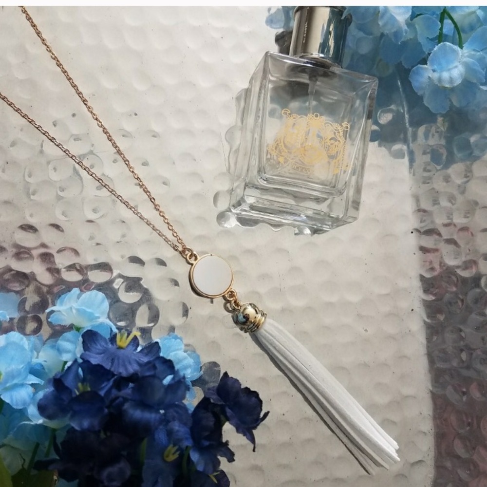 Acrylic Disc Tassel Necklace - Picture 2 of 4