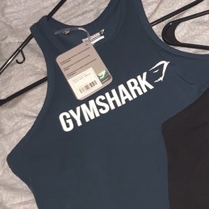 M Gymshark ribbon crop- lagoon blue