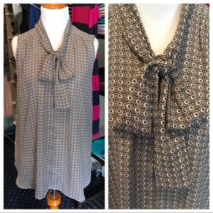 NWOT Ann Taylor Loft Tie Neck Blouse Size Large