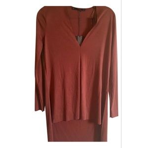 🌟HP🌟 Zara Long Sleeve High-Low Burnt Orange Top