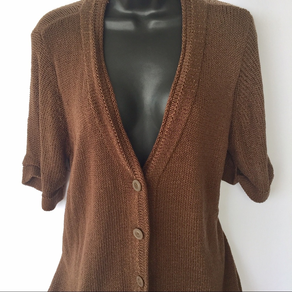 Liz Claiborne brown long short sleeve sweater