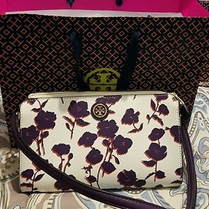 Tory Burch Purple Floral Crossbody
