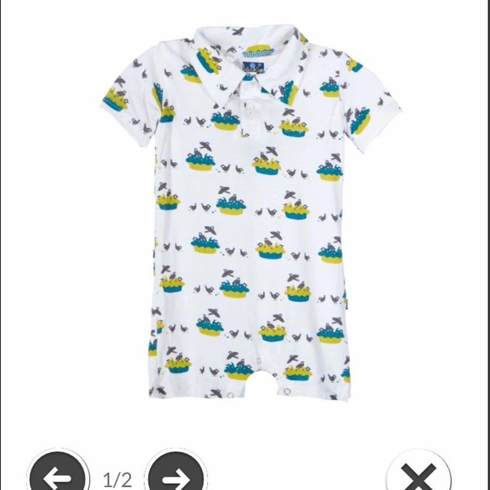 Kickee pants blackbird romper 3-6
