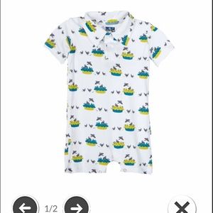 Kickee pants blackbird romper 3-6