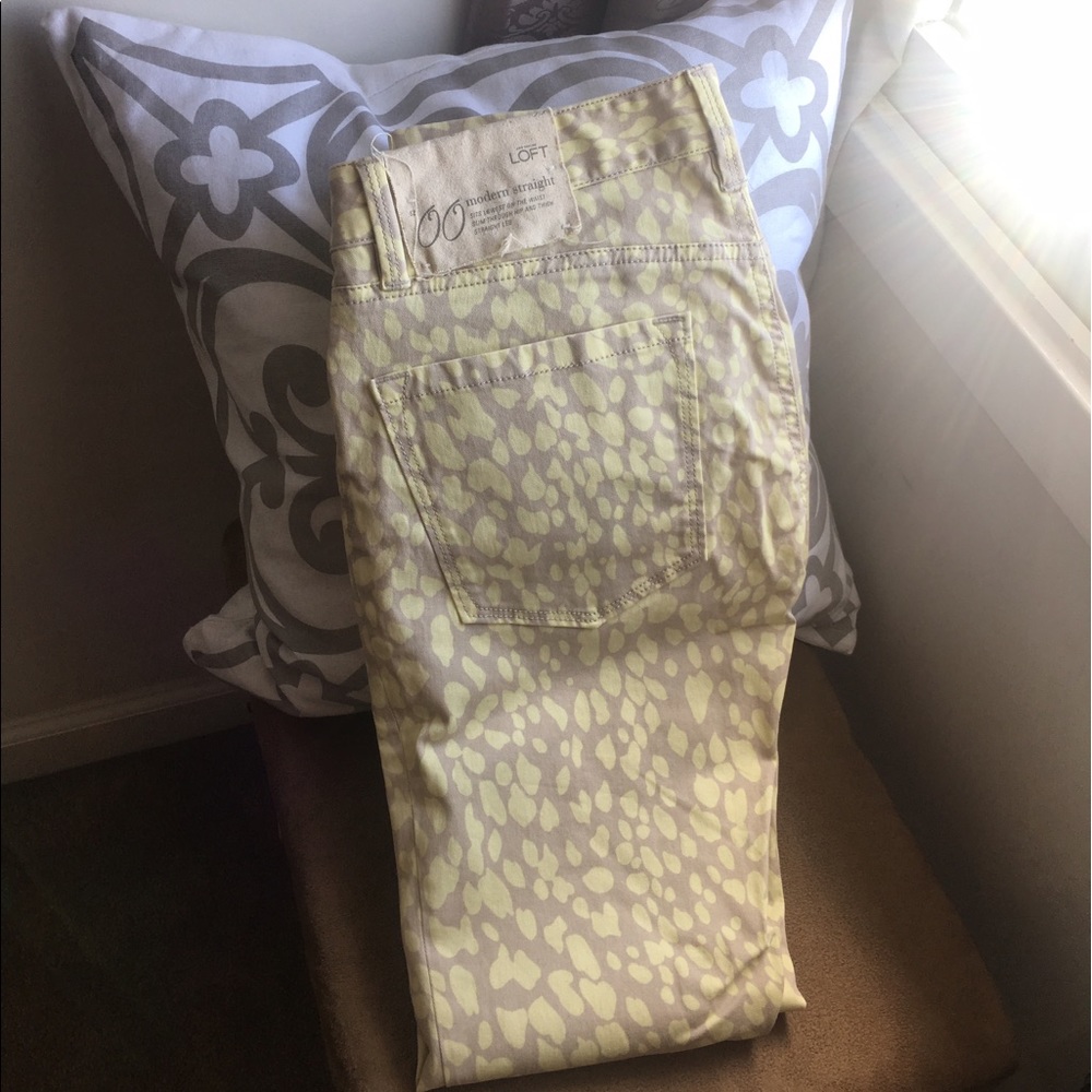 Yellow patterned Loft pants
