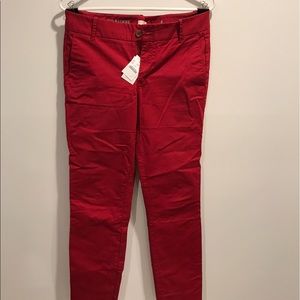 J. Crew Frankie Chinos Size 4 Red Crimson Ankle