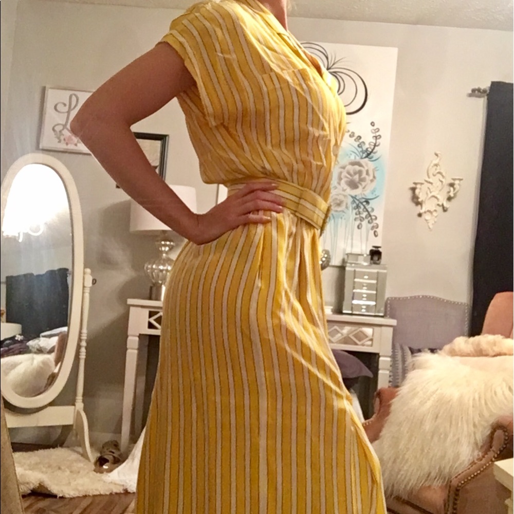 Vintage silk striped dress