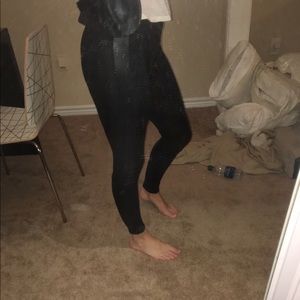 Leather Detail Leggings