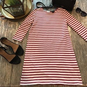 EUC Striped Quarter Sleeved Zip Back Mini Dress